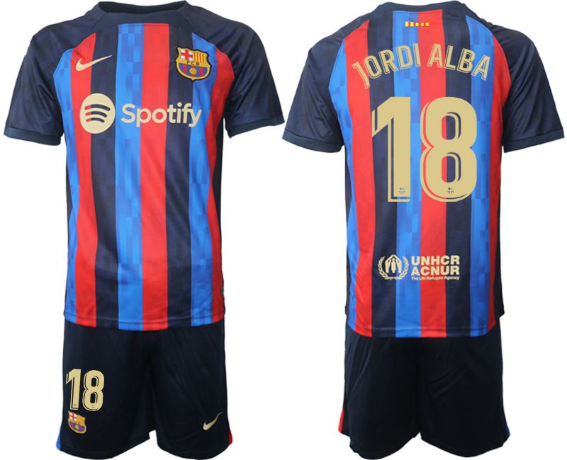 Men 2022-2023 Club Barcelona home blue 18 Soccer Jersey